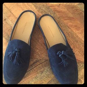 Banana republic blue suede mules